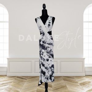 Parisian Tie Dye Cutout Maxi Sleeveless Dress